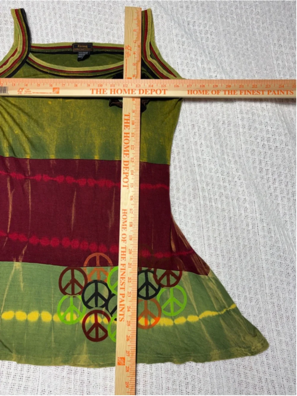 Rising International Boho Tie Dye Peace Sign Tunic Tank Top Size Med - Picture 4 of 9